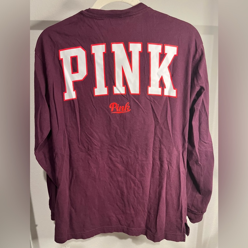 PINK Victoria Secret Campus Tshirt Size XSmall Winter Long Sleeve VS Relax